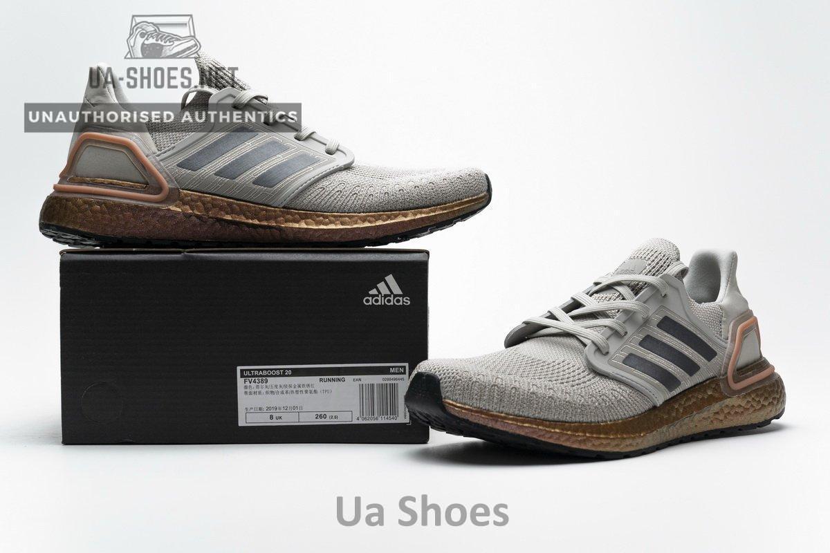 FV4389 adidas Ultra BOOST 20 CONSORTIUM Metal Grey and Coral Real Boost - Image 2