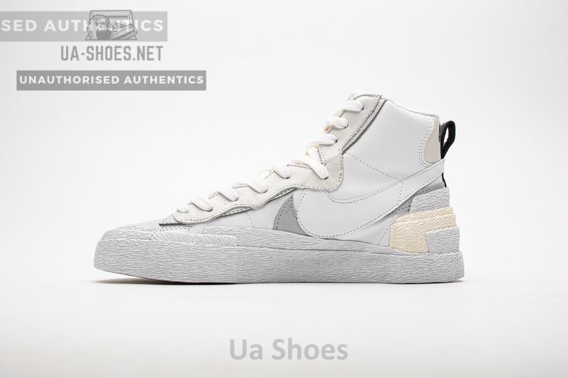 BV0072-100 Sacai x Nike Blazer Mid White Grey - Image 6