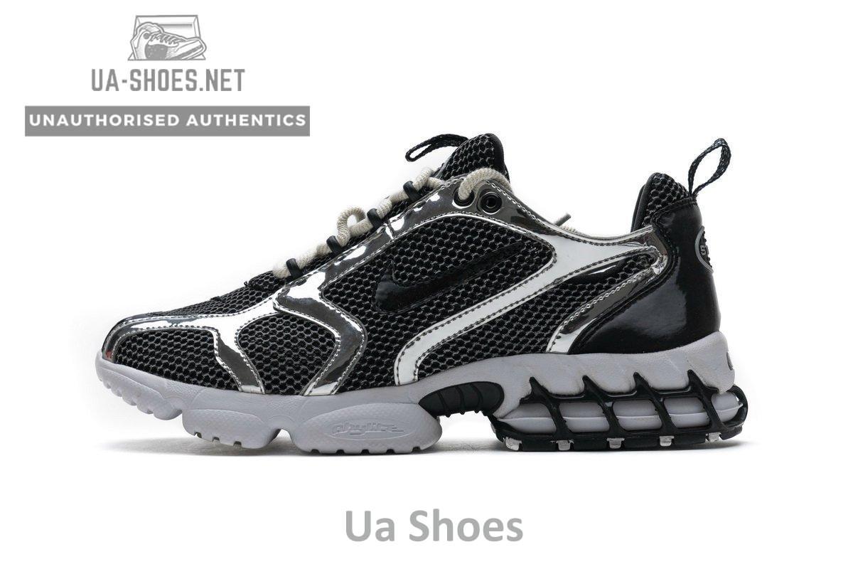CU1854-001 Stussy x Nike Air Zoom Spiridon Cage 2 Black Silver