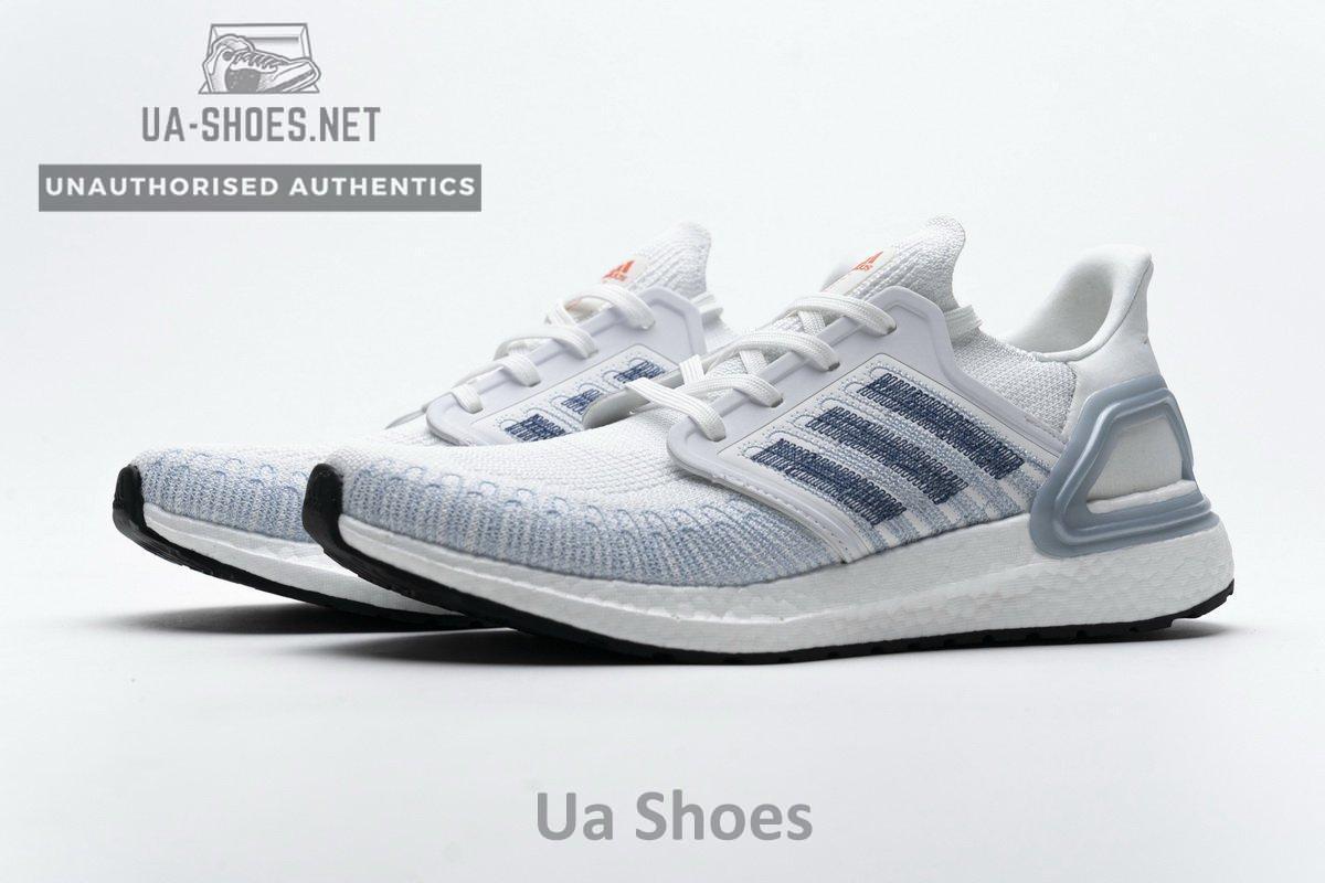 FY3454 adidas Ultra BOOST 20 White Light Blue - Image 6