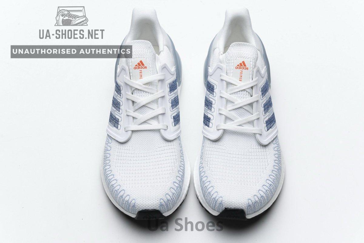 FY3454 adidas Ultra BOOST 20 White Light Blue - Image 4