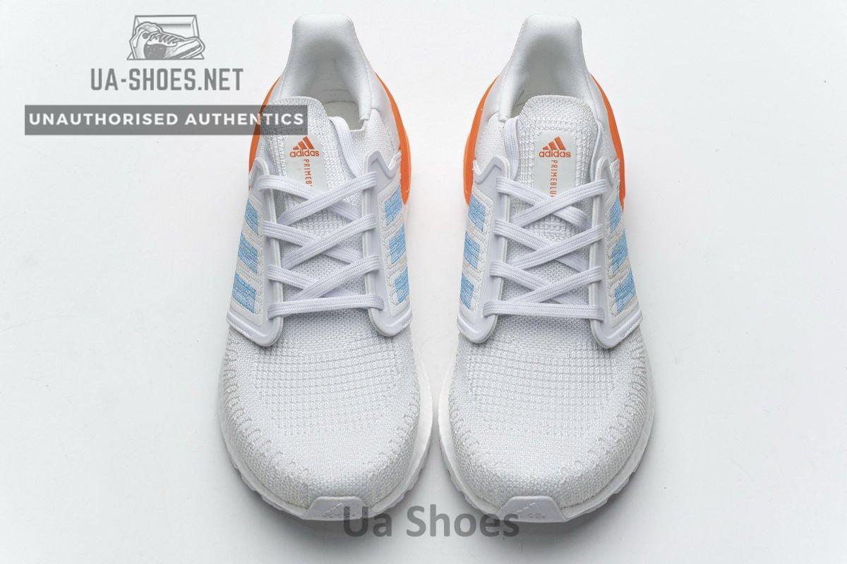 EG0768 adidas Ultra BOOST 20 Primeblue White Blue Orange - Image 5