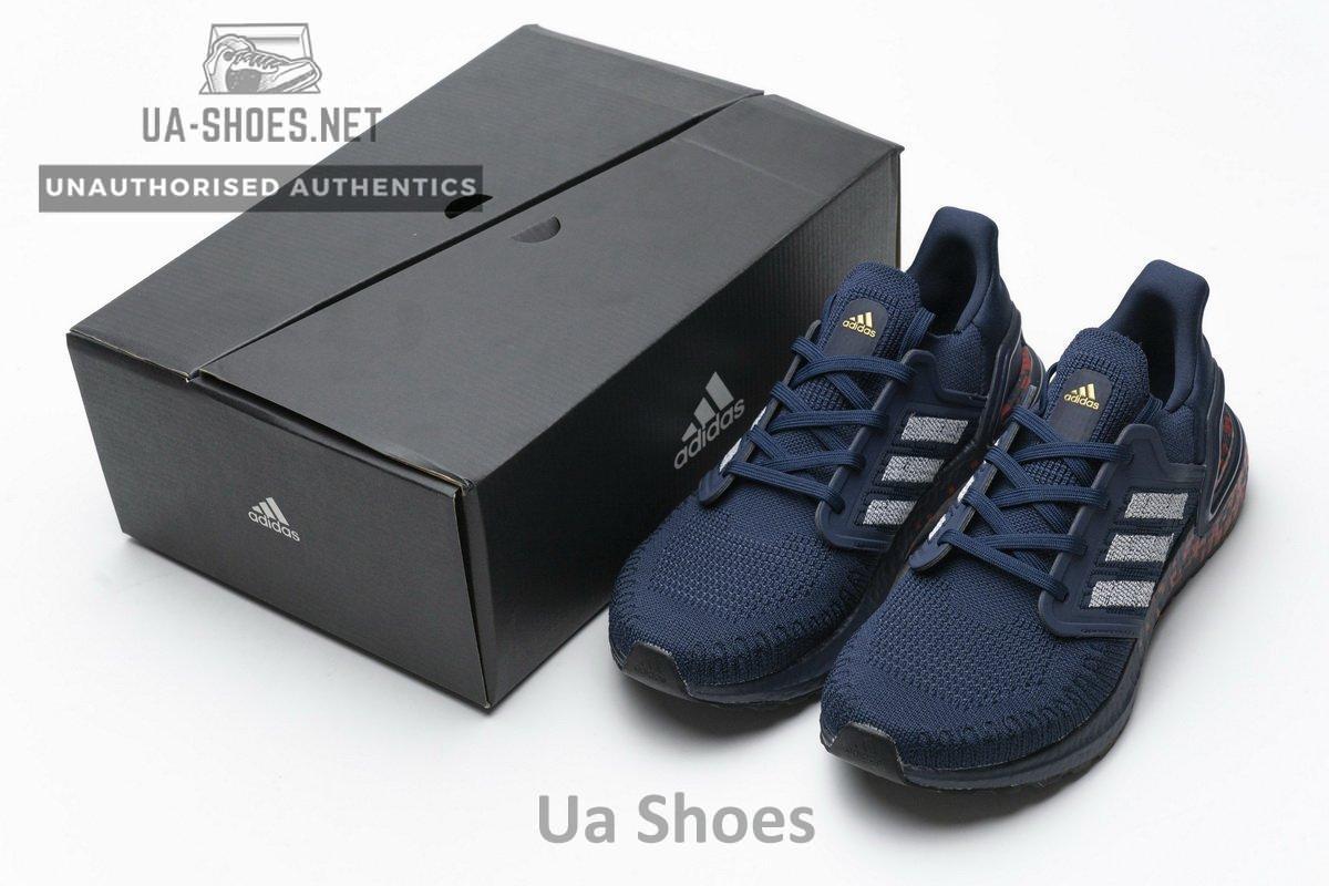 FY3451 adidas Ultra BOOST 20 CONSORTIUM Dark Blue Red Real Boost - Image 2