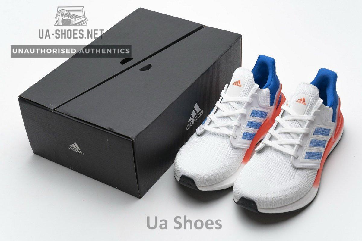 FY3453 adidas Ultra BOOST 20 White Blue - Image 2