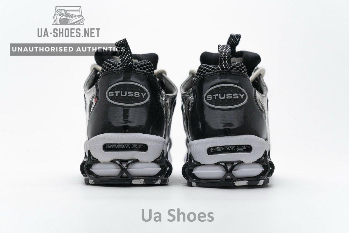 CU1854-001 Stussy x Nike Air Zoom Spiridon Cage 2 Black Silver - Image 5