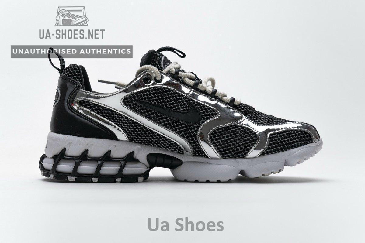 CU1854-001 Stussy x Nike Air Zoom Spiridon Cage 2 Black Silver - Image 16