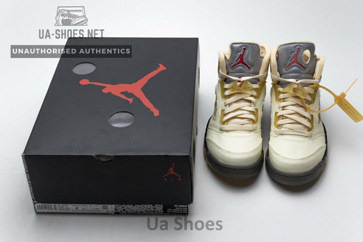 DH8565-100 OFF White x Air Jordan 5 Retro SP Sail - Image 3