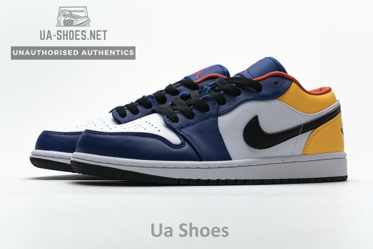 553558-123 Air Jordan 1 Low Blue Yellow Orange - Image 6