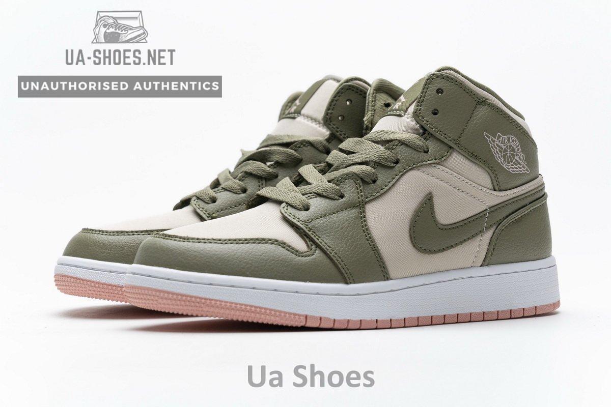 555112-225 Air Jordan 1 Mid GS Trooper Bleached Coral - Image 6