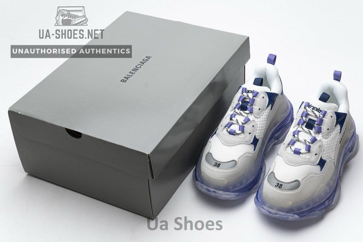 544351 W09E1 1322 Balenciaga Triple S White Purple - Image 3