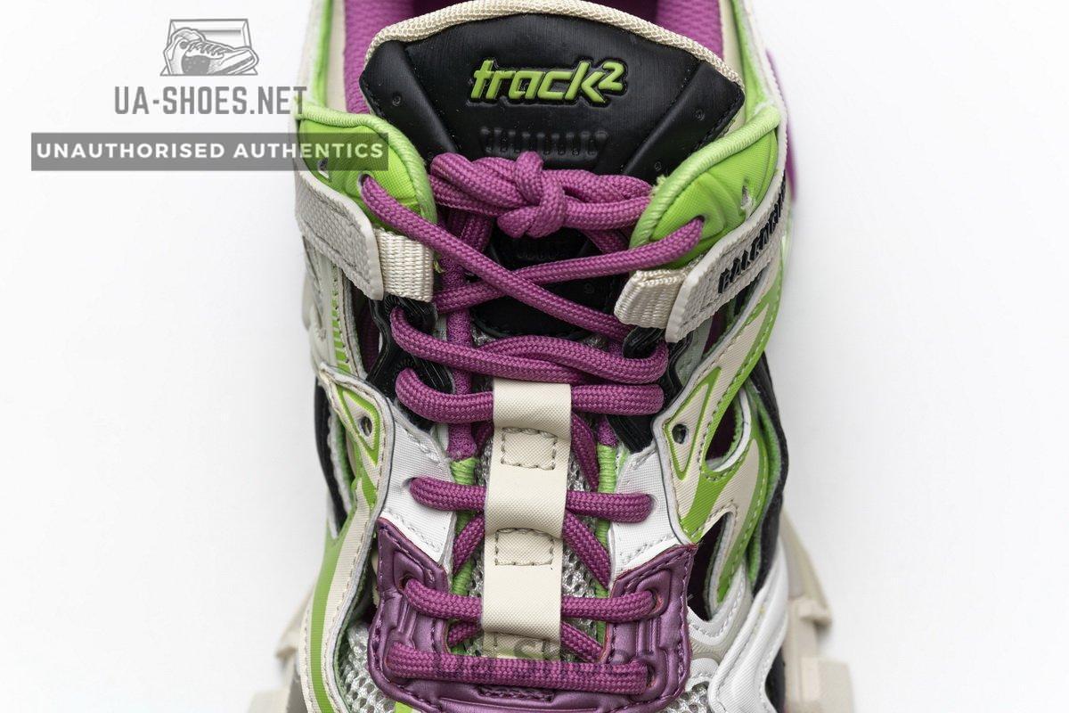568615 W2GN3 9199 Blenciaga Track 2 Sneaker White Green Pink - Image 8