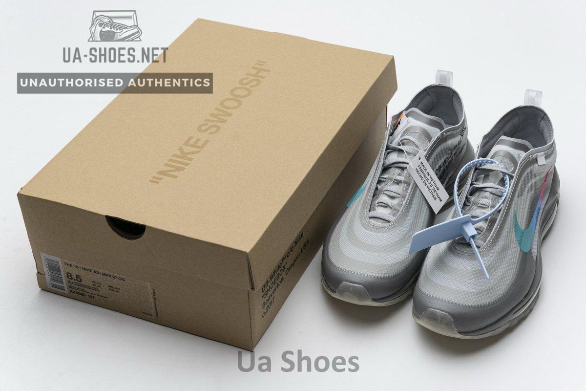 AJ4585-101 Off-White x Nike Air Max 97 Wlolf Grey Menta - Image 3