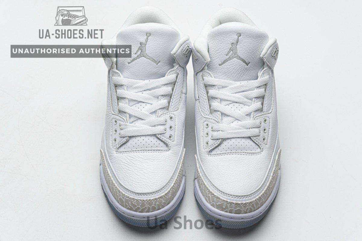 136064-111 Air Jordan 3 Retro Pure White - Image 4