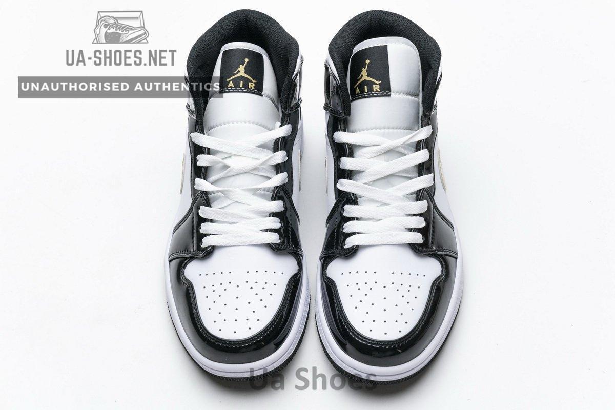 852542-007 Air Jordan 1 Mid Gold Patent Leather - Image 4