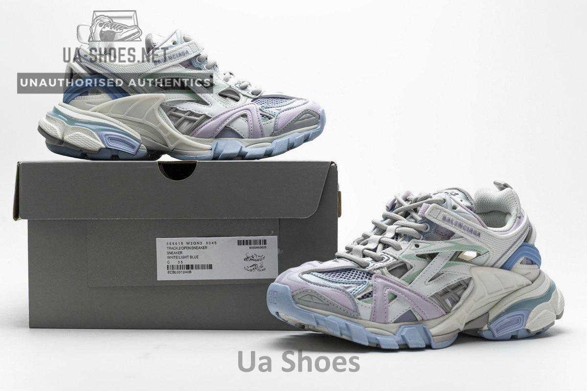 568615 W2GN3 9045 Blenciaga Track 2 Sneaker White Light Blue - Image 2