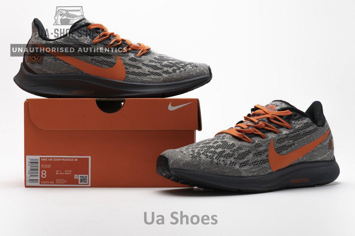 CI2074-001 Nike Air Zoom Pegasus 36 Grey Orange - Image 2