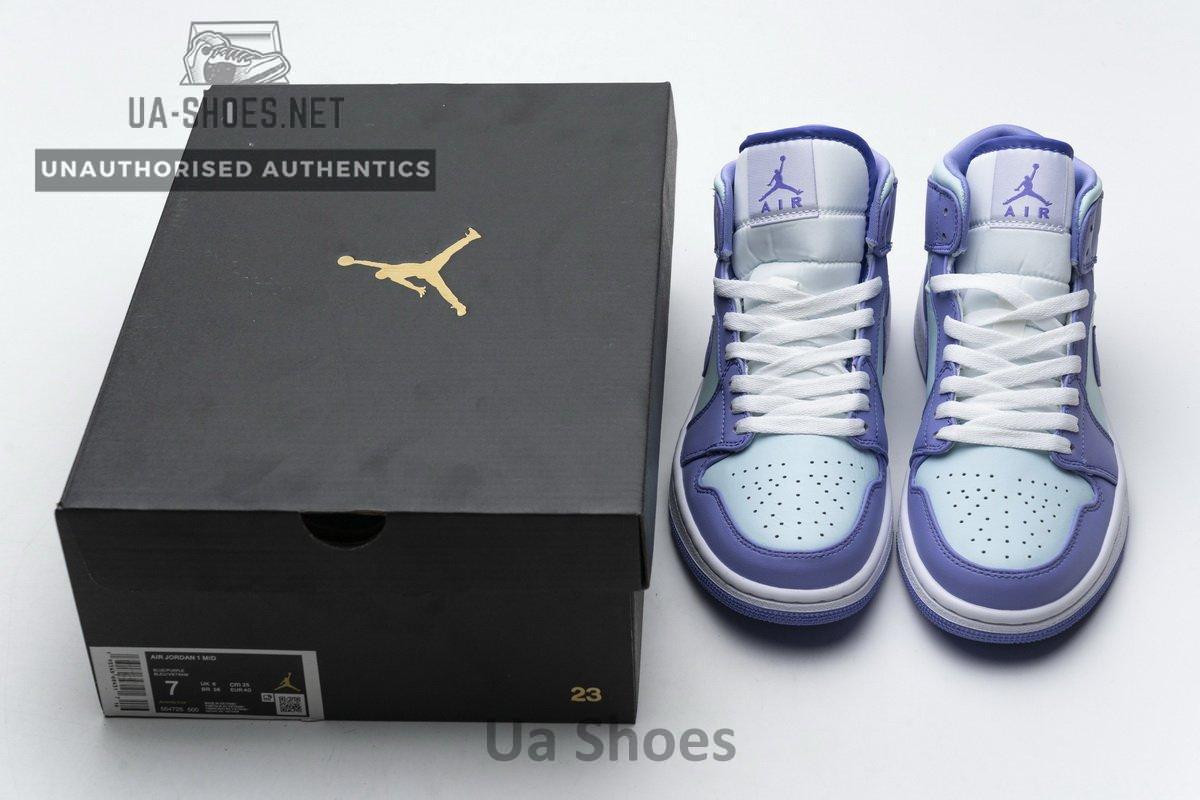 554725-500 Air Jordan 1 Mid Purple Aqua Blue - Image 3