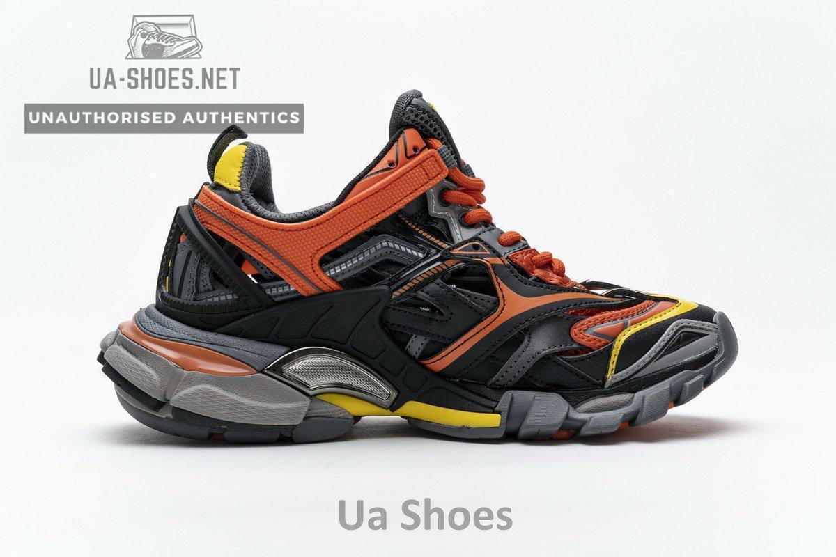 568614 W2GN8 2008 Blenciaga Track 2 Sneaker Black Orange - Image 8