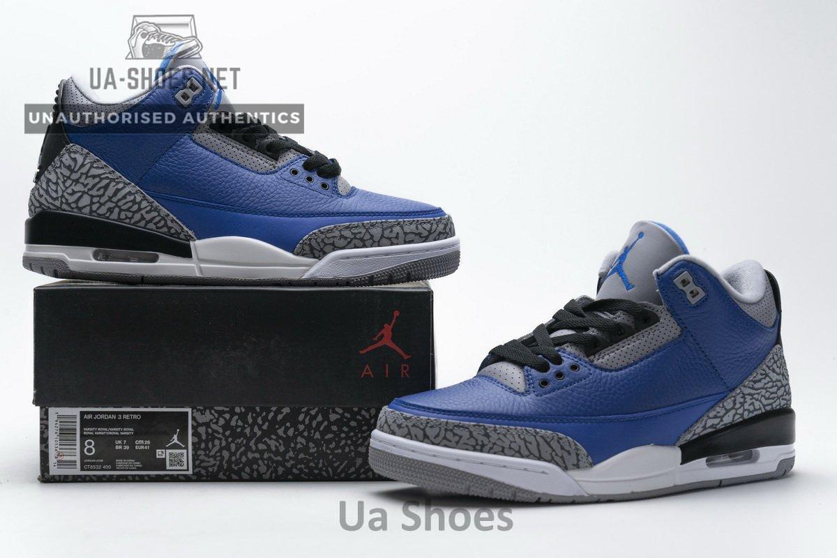 CT8532-400 Air Jordan 3 Retro -Varsity Royal - Image 2