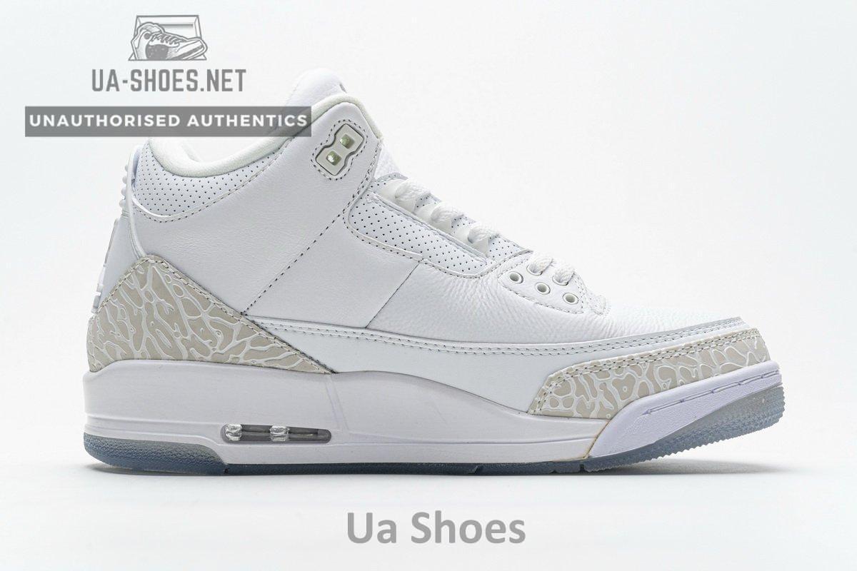 136064-111 Air Jordan 3 Retro Pure White - Image 11