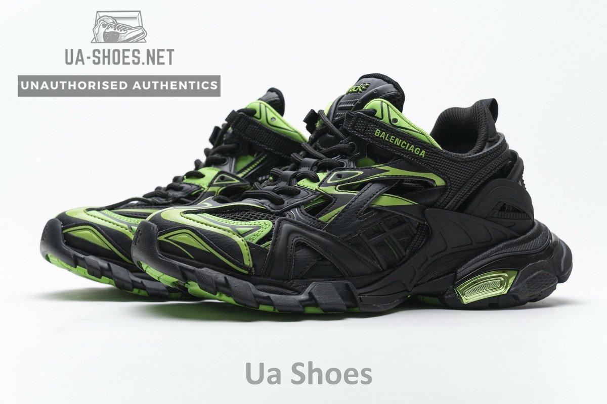 568615 W2GN1 1012 Blenciaga Track 2 Sneaker Black Green - Image 6