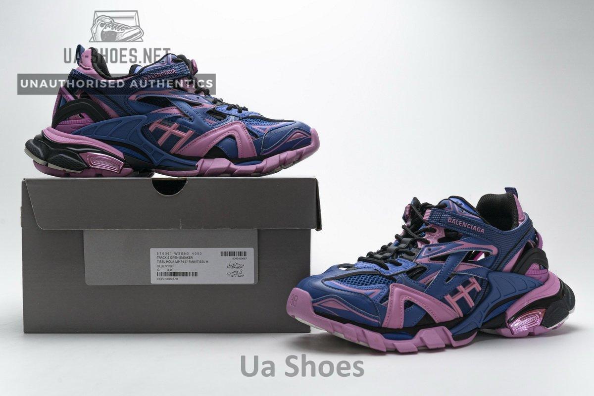 570391 W2GN3 4050 Blenciaga Track 2 Sneaker Blue Pink - Image 2