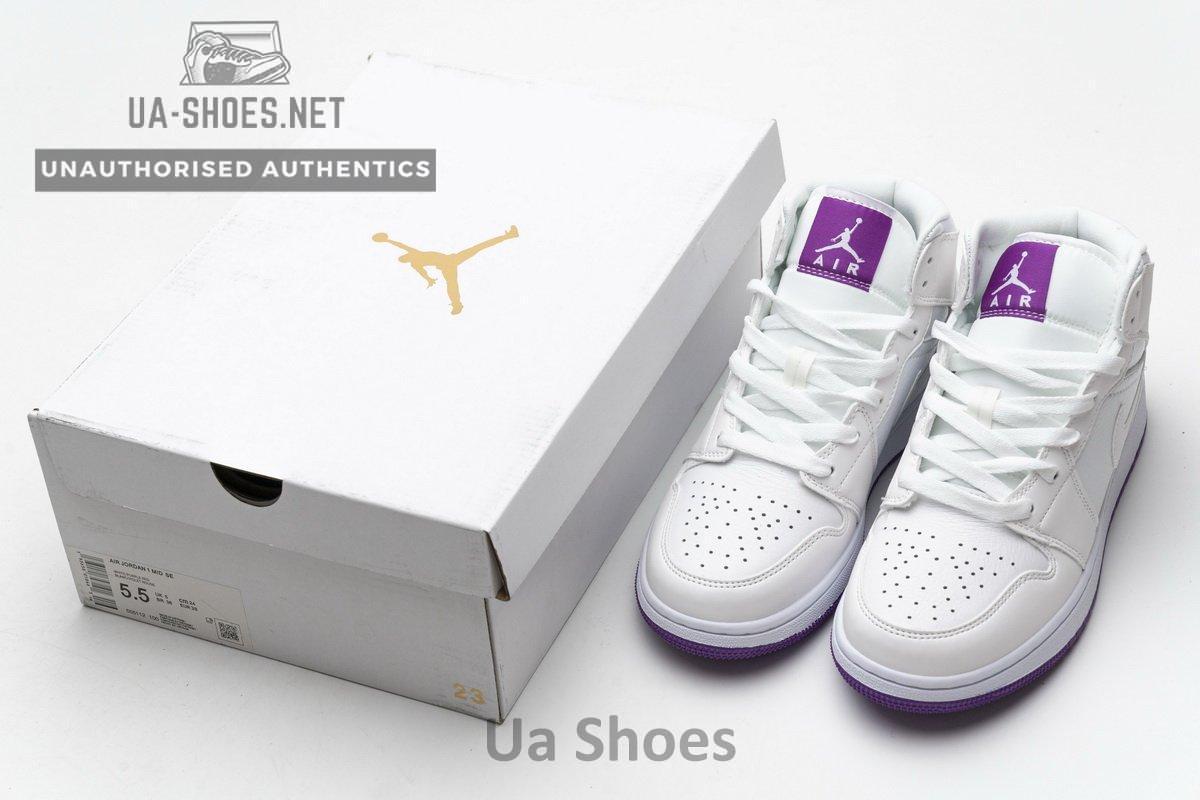 555112-100 Air Jordan 1 Mid SE White Fuchsia Blast - Image 3