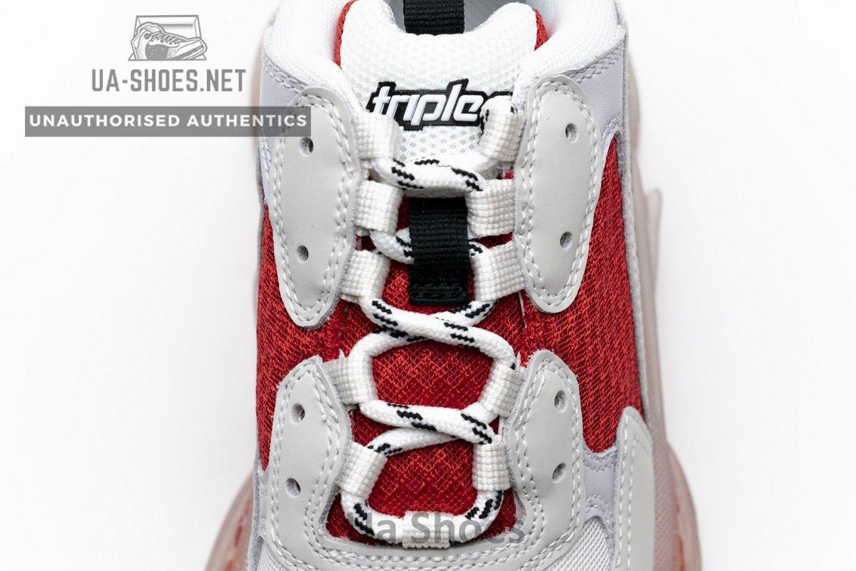 544351 W09E1 4552 Balenciaga Triple S White Red - Image 9