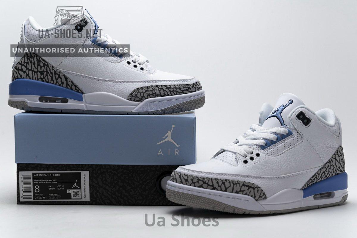 CT8532-104 Air Jordan 3 'UNC' - Image 2
