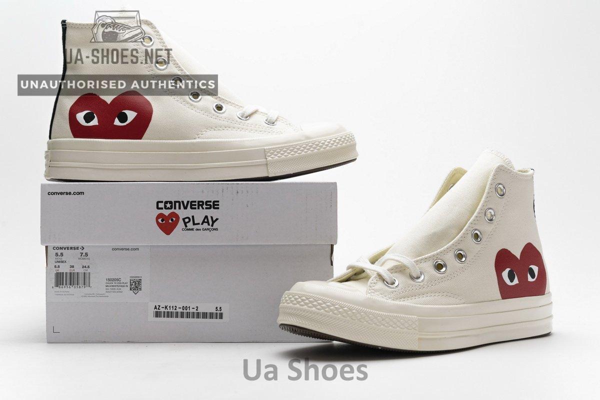 150205C CDG Play x Converse Chuck Taylor All Star 70 High Top - Image 2