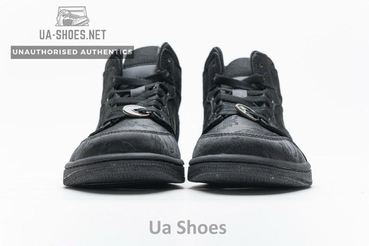 CU2804-300 Edison Chen x Air Jordan 1 Mid “Fearless Black” - Image 8