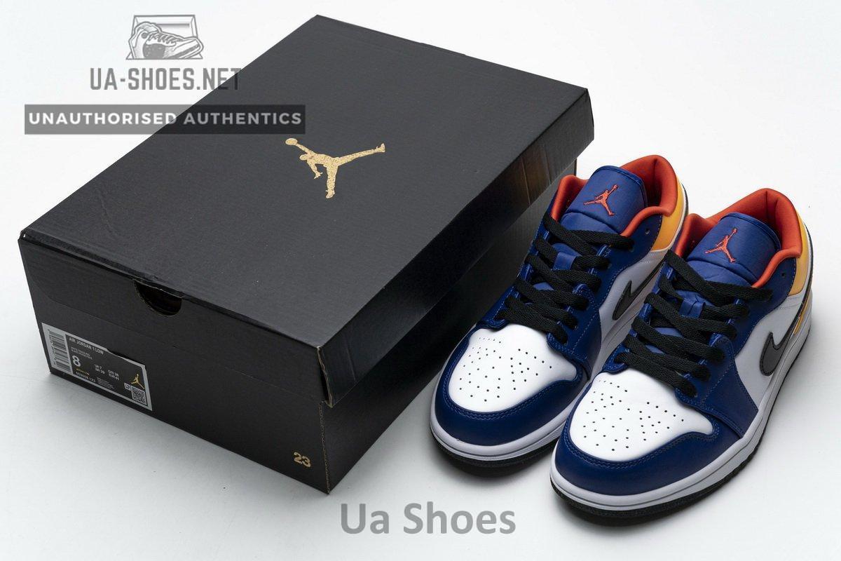 553558-123 Air Jordan 1 Low Blue Yellow Orange - Image 3