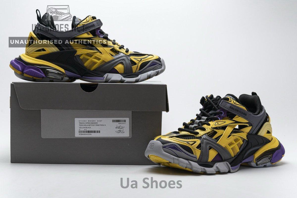 570391 W2GN1 2027 Blenciaga Track 2 Sneaker Yellow Black - Image 2