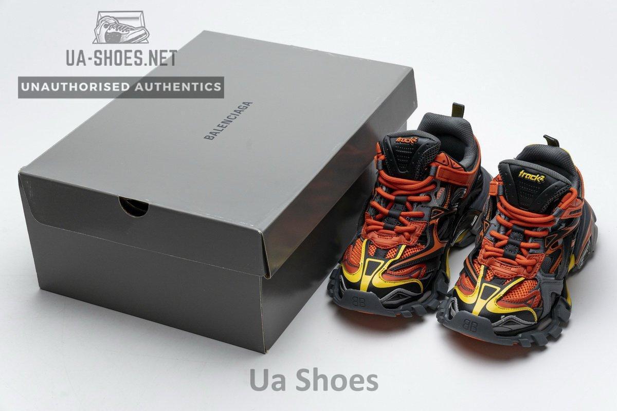 568614 W2GN8 2008 Blenciaga Track 2 Sneaker Black Orange - Image 3