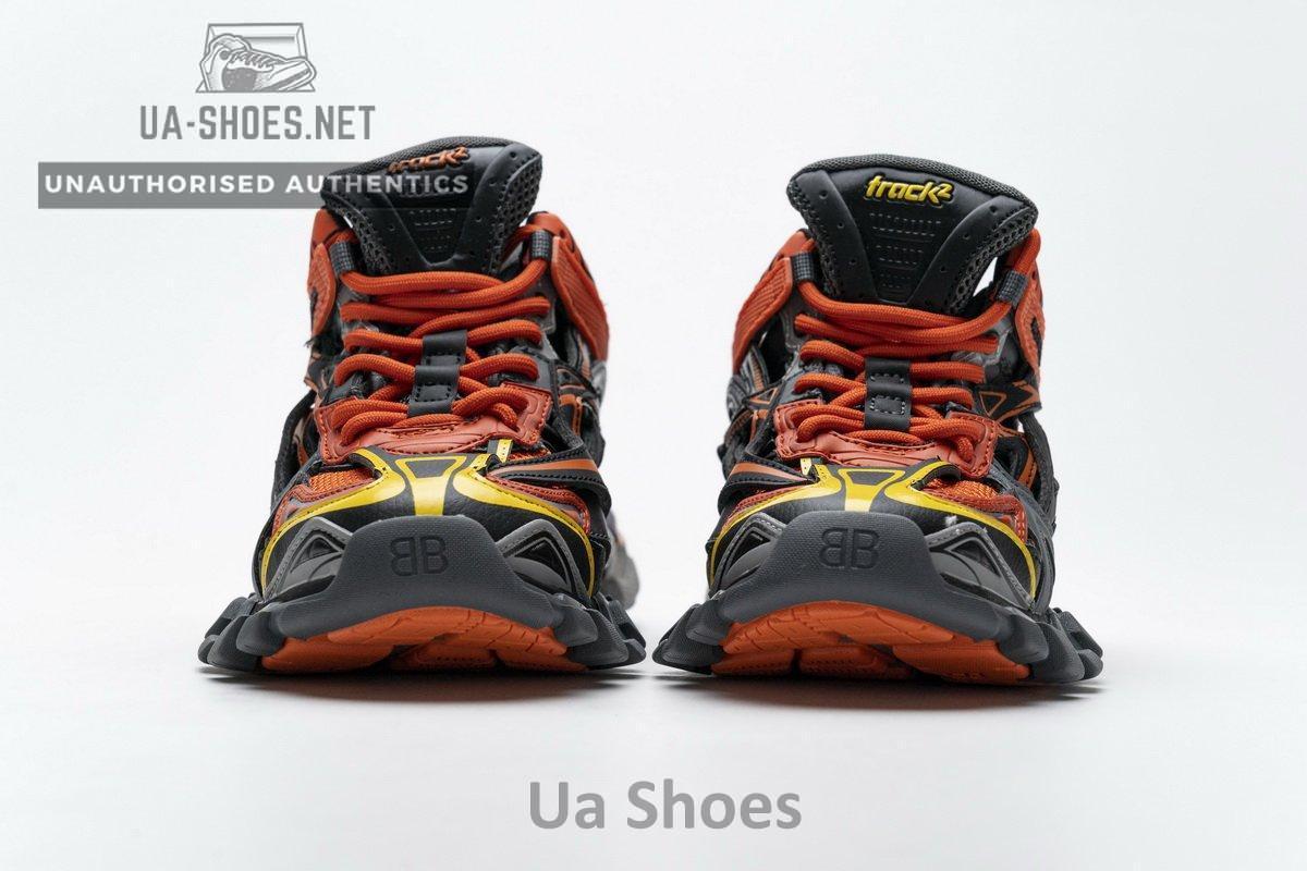 568614 W2GN8 2008 Blenciaga Track 2 Sneaker Black Orange - Image 4