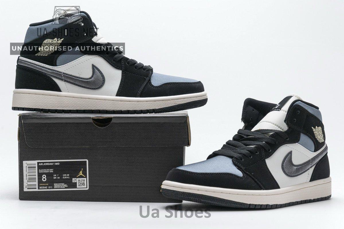 852542-011 Air Jordan 1 Mid SE “Satin Grey” - Image 2