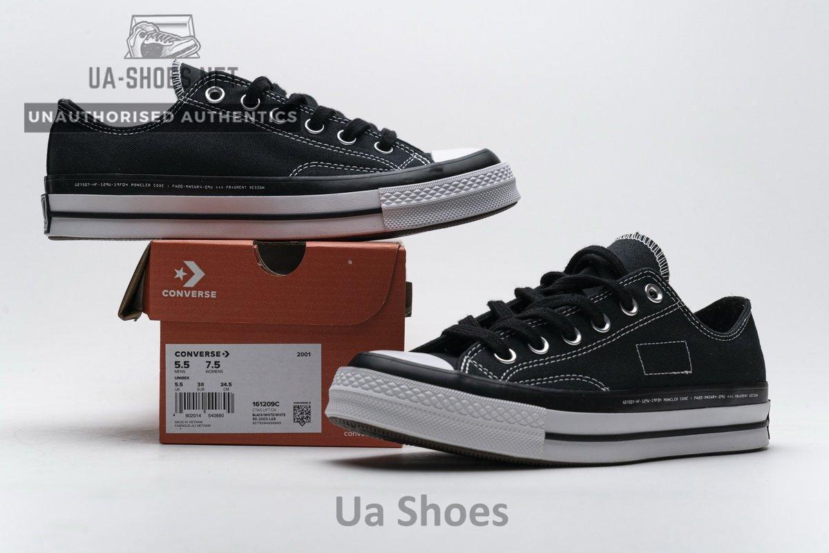 161209C Fragment x Moncler Converse CTAS LIFT OX Black White - Image 2