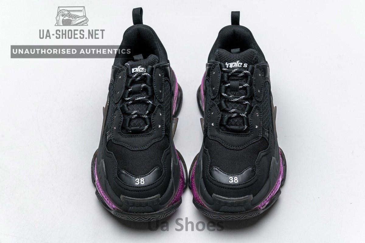 544351 W09O1 0829 Balenciaga Triple S Black Plum Red - Image 4