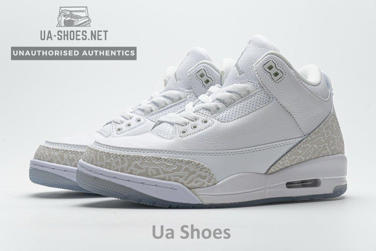 136064-111 Air Jordan 3 Retro Pure White - Image 6