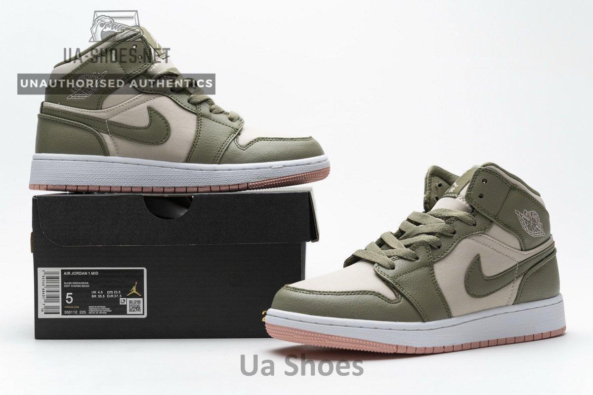 555112-225 Air Jordan 1 Mid GS Trooper Bleached Coral - Image 2