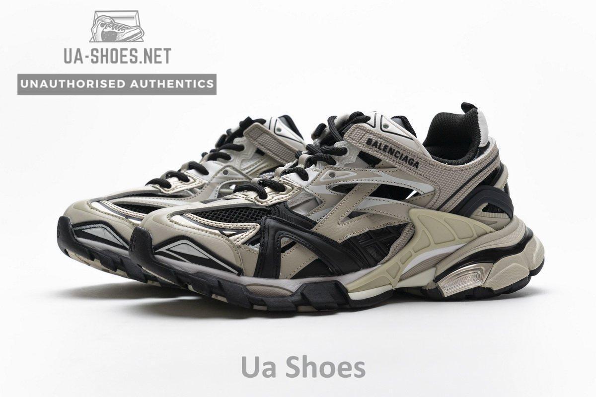 570391 W2GN9 2009 Blenciaga Track 2 Sneaker Champagne Black - Image 6