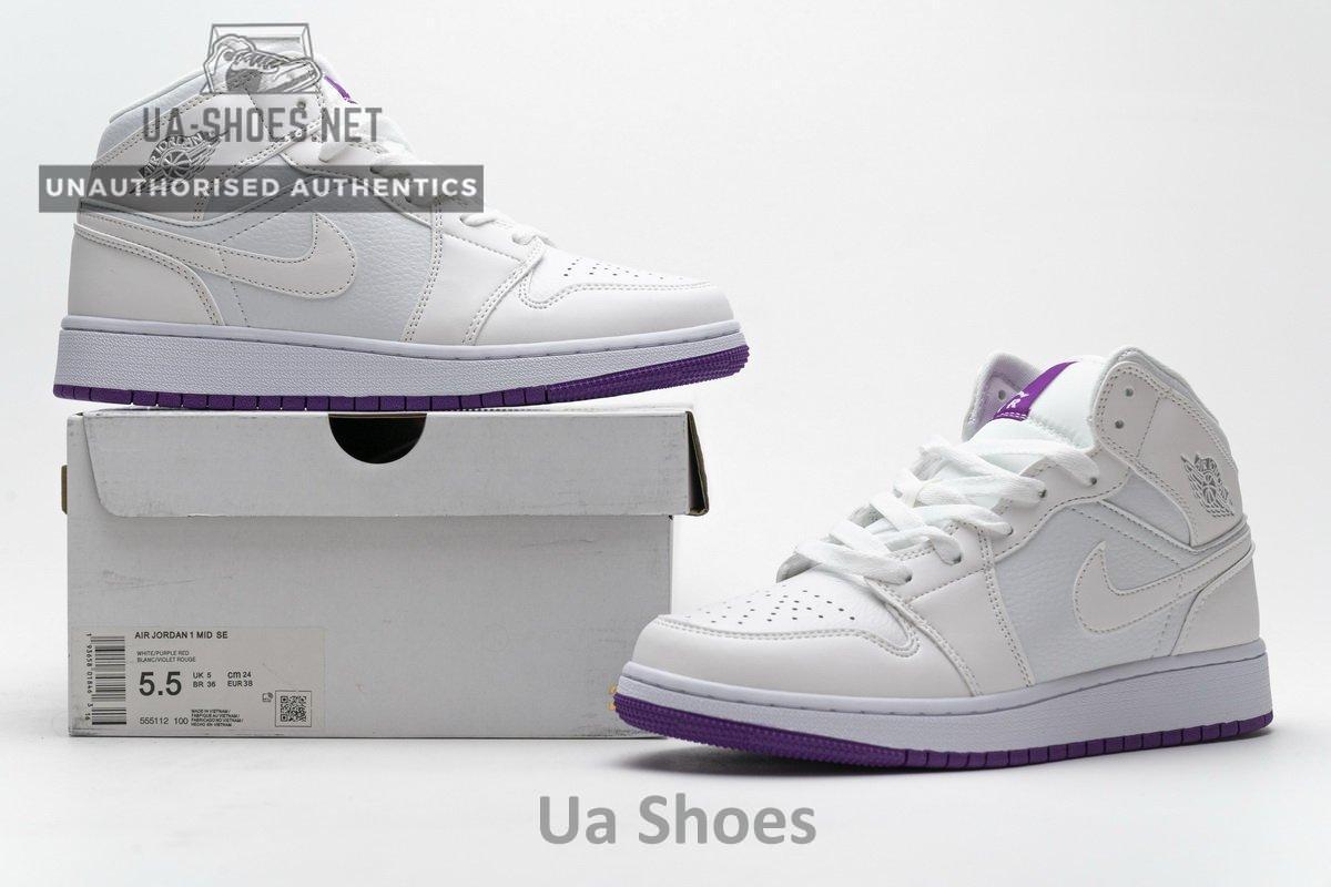 555112-100 Air Jordan 1 Mid SE White Fuchsia Blast - Image 2