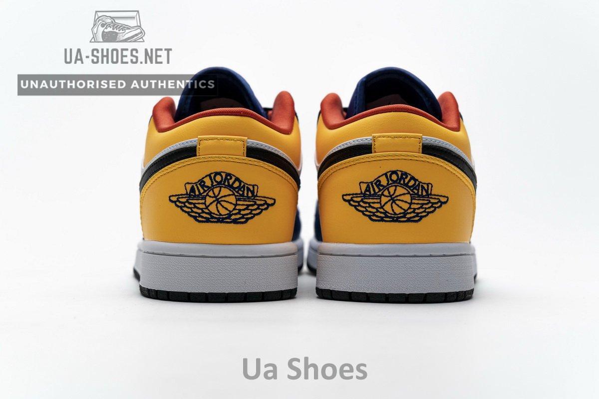 553558-123 Air Jordan 1 Low Blue Yellow Orange - Image 7