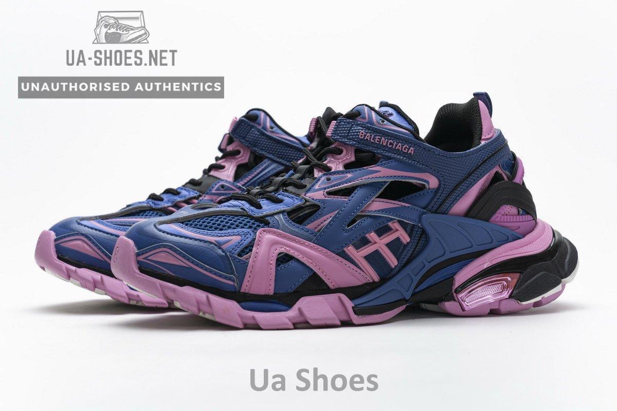 570391 W2GN3 4050 Blenciaga Track 2 Sneaker Blue Pink - Image 6