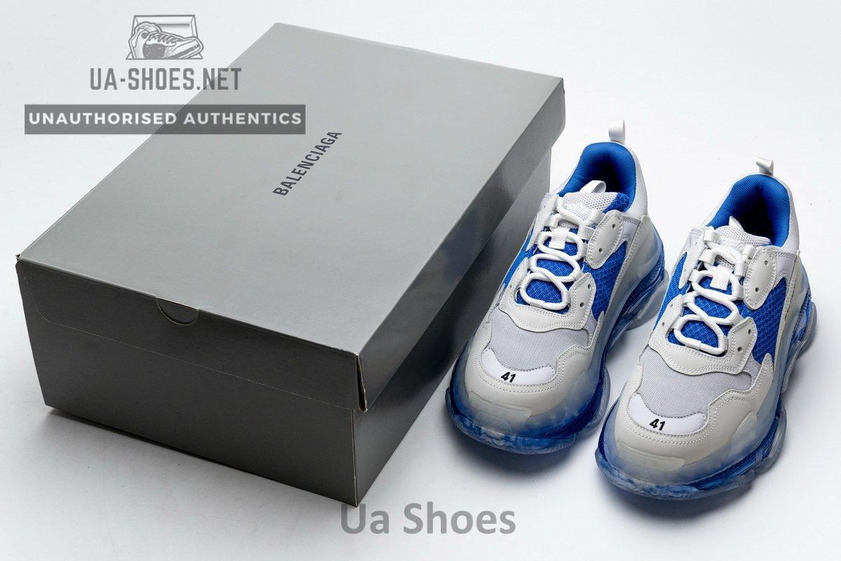 541624 W09E1 1772 Balenciaga Triple S White Blue - Image 3
