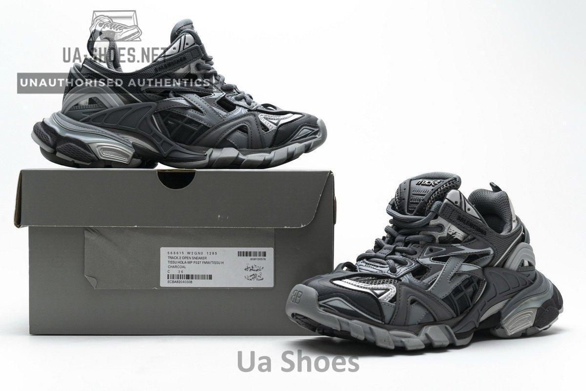 568615 W2GN3 1285 Blenciaga Track 2 Sneaker Charcoal - Image 2