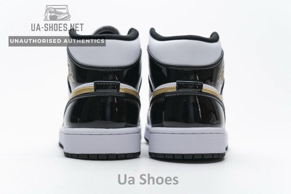 852542-007 Air Jordan 1 Mid Gold Patent Leather - Image 7