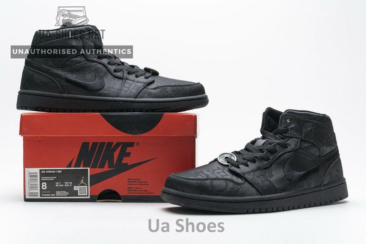 CU2804-300 Edison Chen x Air Jordan 1 Mid “Fearless Black” - Image 5