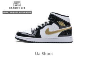 852542-007 Air Jordan 1 Mid Gold Patent Leather