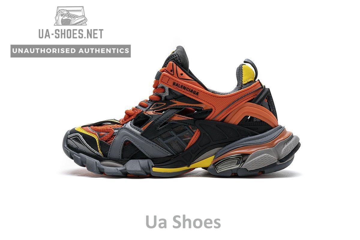 568614 W2GN8 2008 Blenciaga Track 2 Sneaker Black Orange
